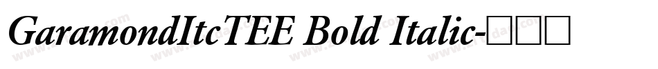 GaramondItcTEE Bold Italic字体转换